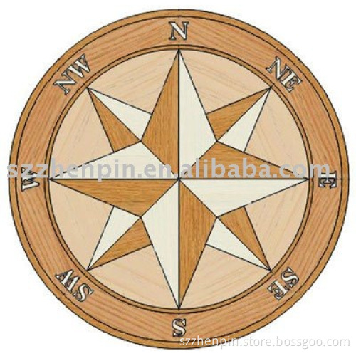 hardwood compass medallion parquet marquetry a